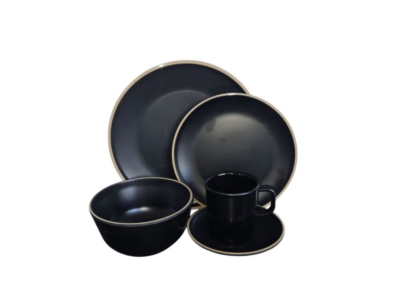 Comprar Vajilla Luxury En Melamina Color Negro en Electroshopy - Ángulo 3